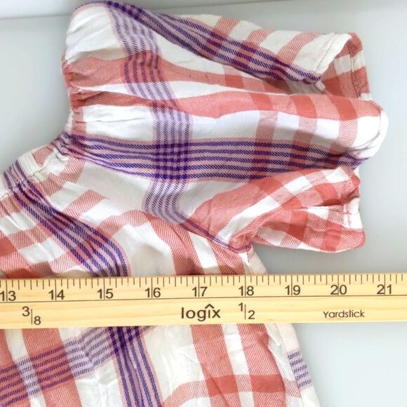 Women's Express Purple and Pink Off-the-Shoulder Flutter Sleeve Blouse, Size M - Picture 6 of 6